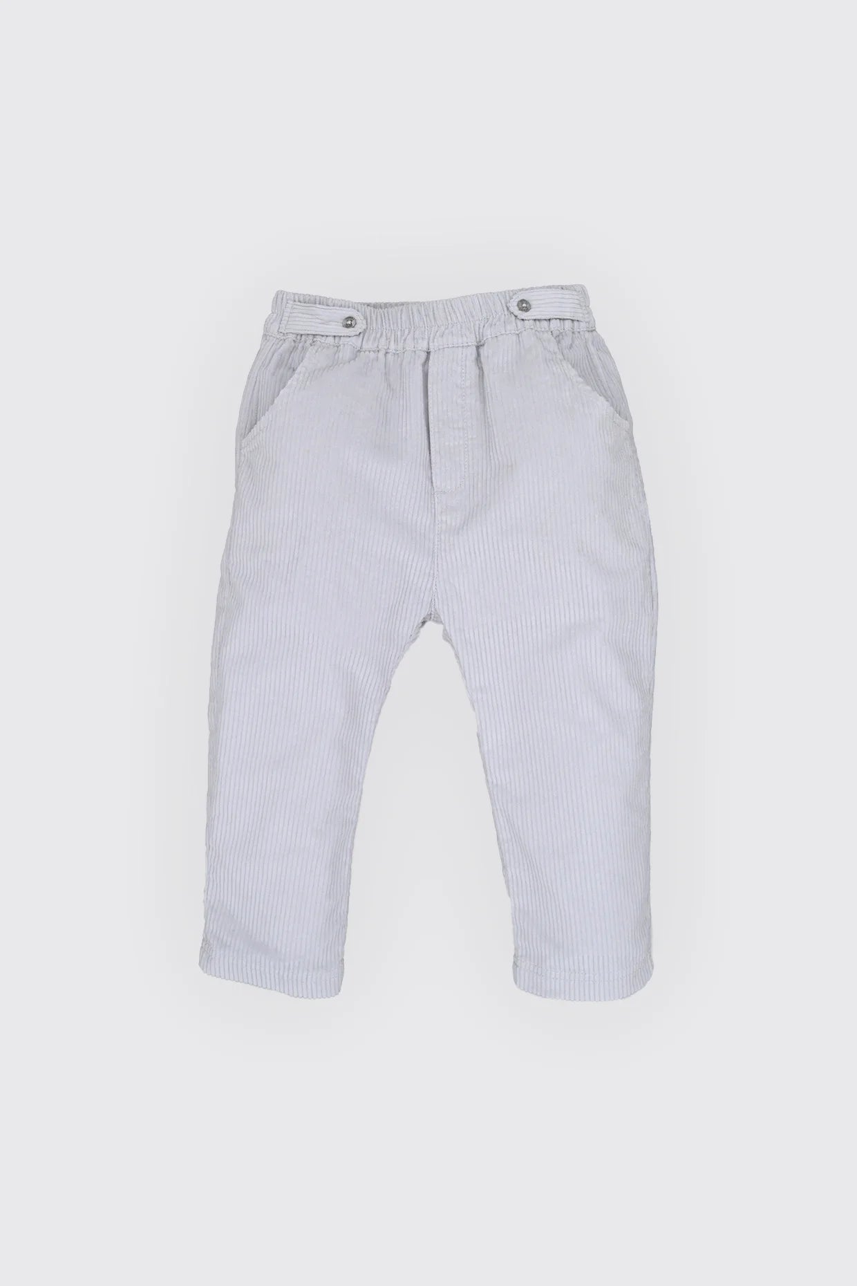 Pantalon en velours côtelé à ceinture volantée