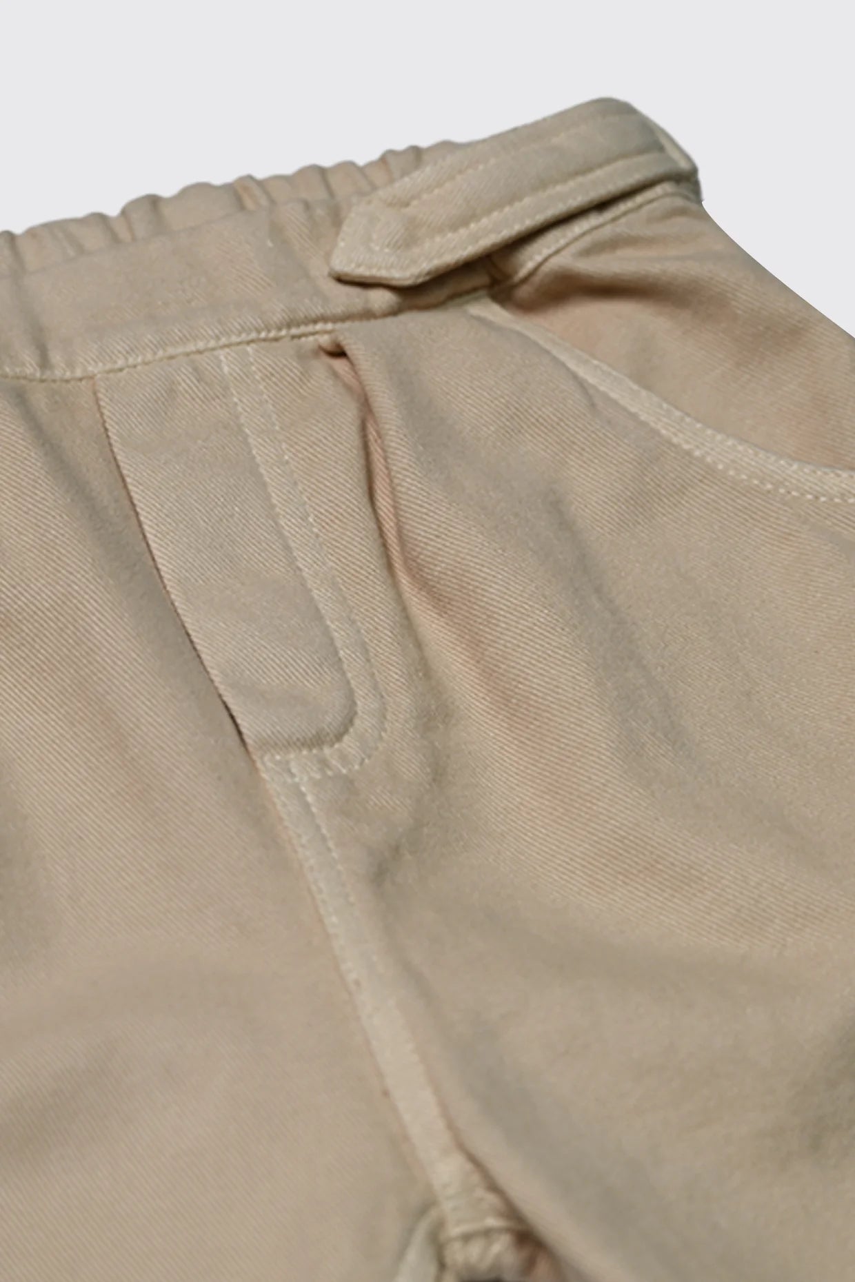 Pantalon en tissu 100 % coton beige