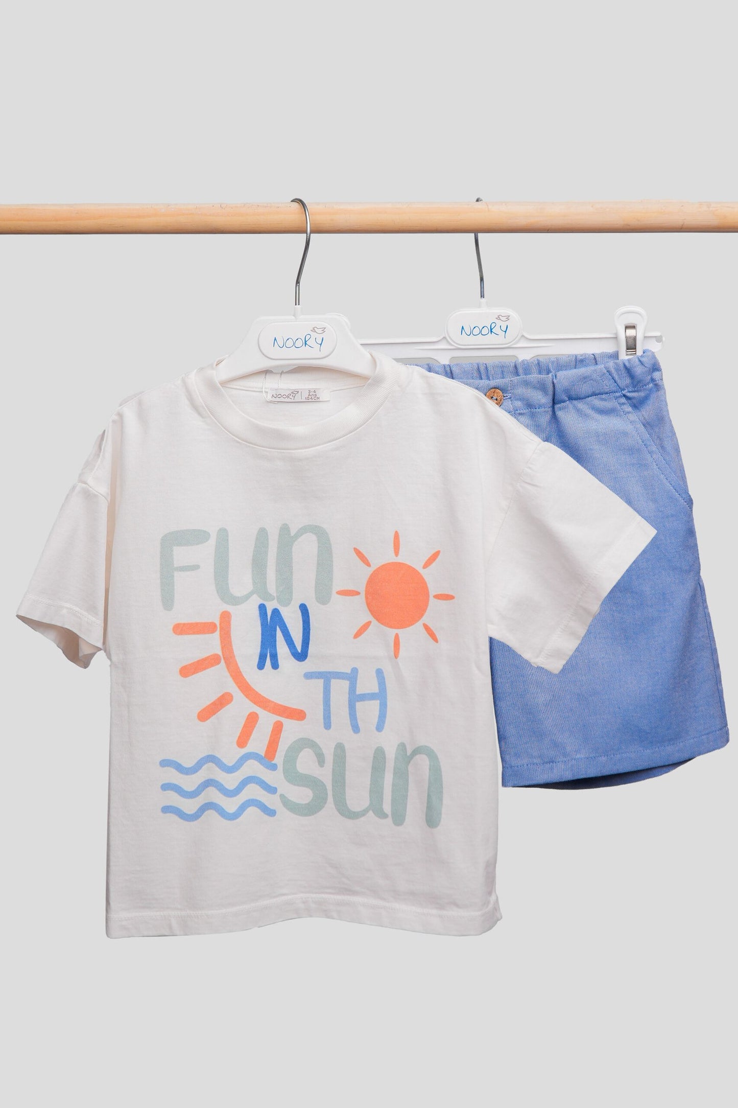 Short bleu pour garçon 100 % coton