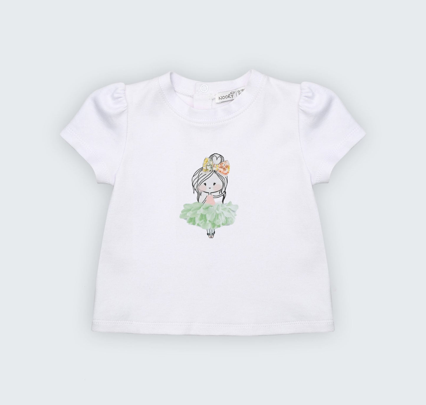 Ensemble T-shirt en jersey blanc 100% coton avec jupe culotte