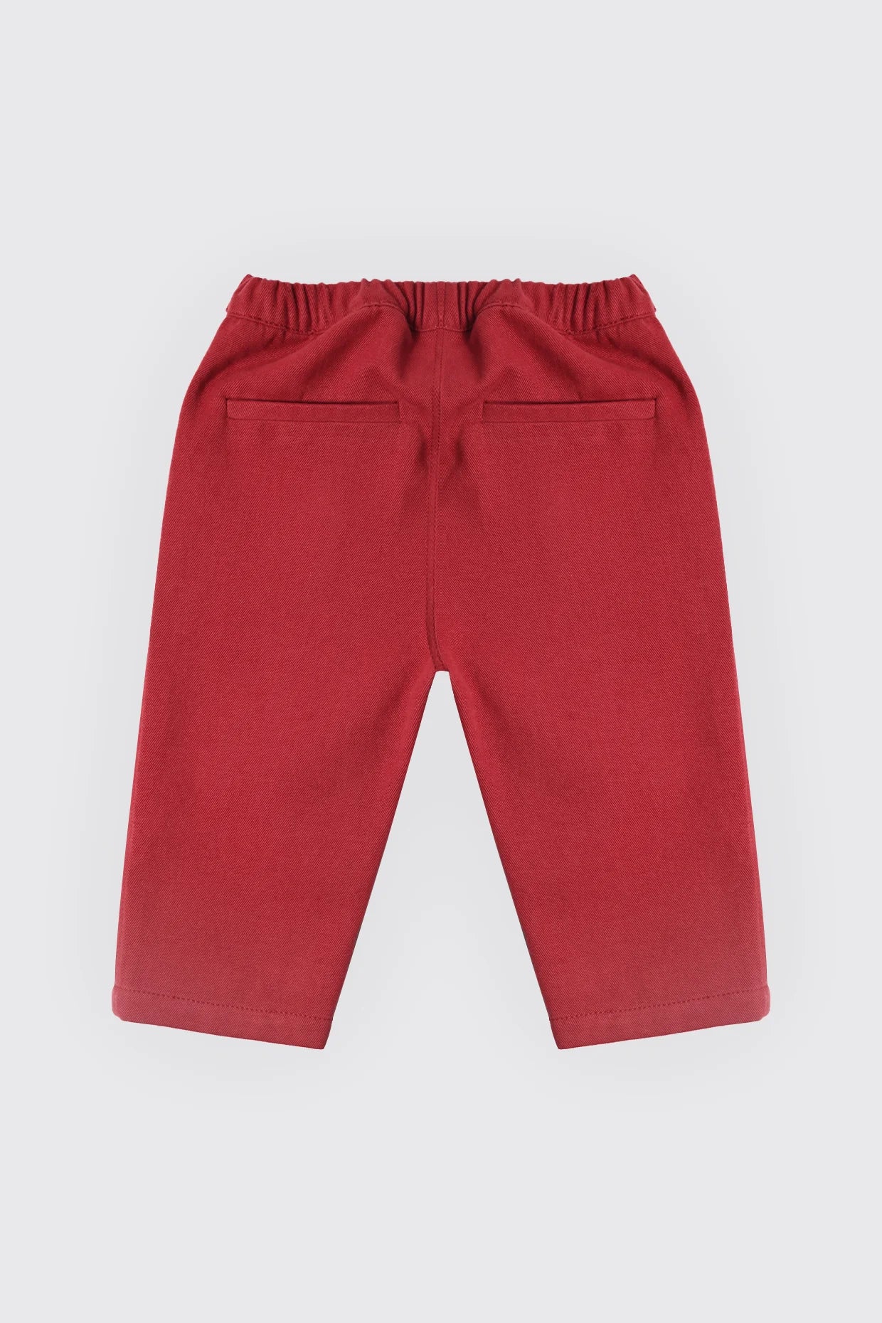 Pantalon en tissu 100 % coton rouge grenat