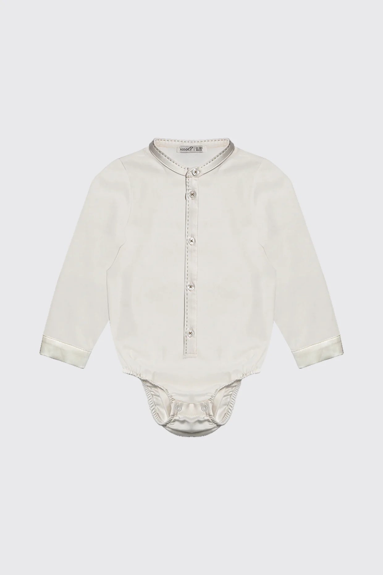 Chemise body off-white à col officie