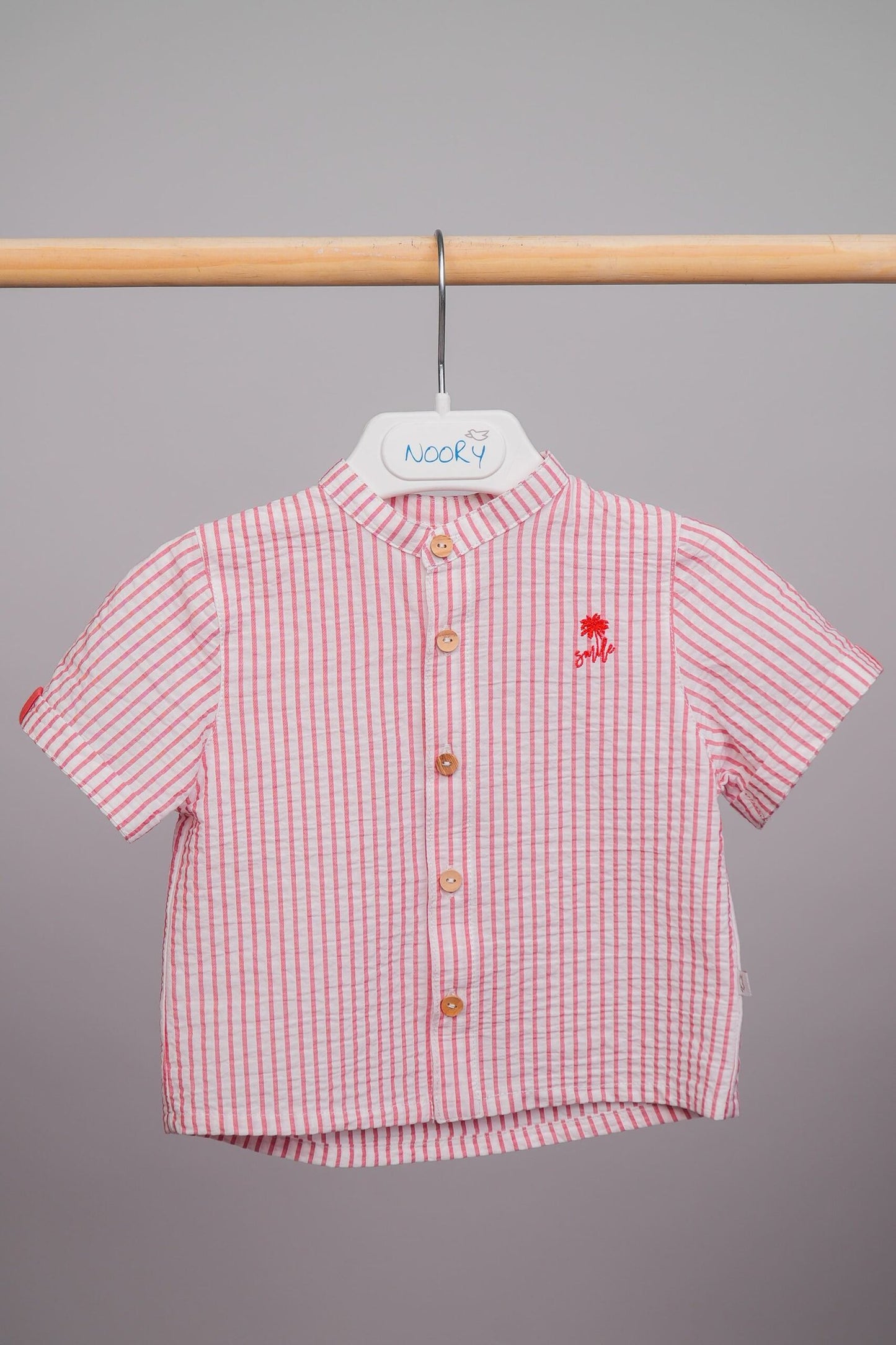 chemise pour bébé garçon demi-manches rayé rouge