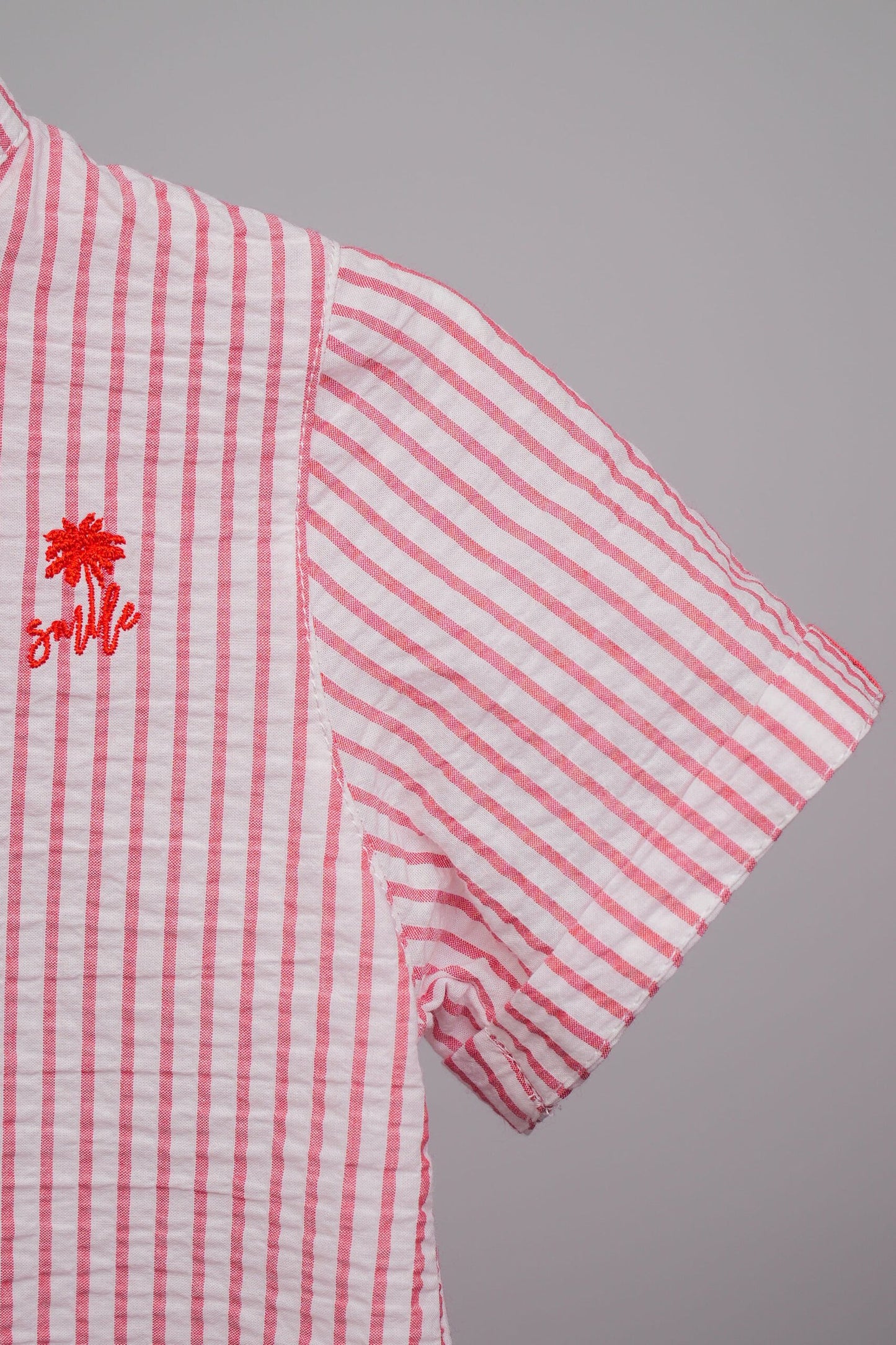 chemise pour bébé garçon demi-manches rayé rouge