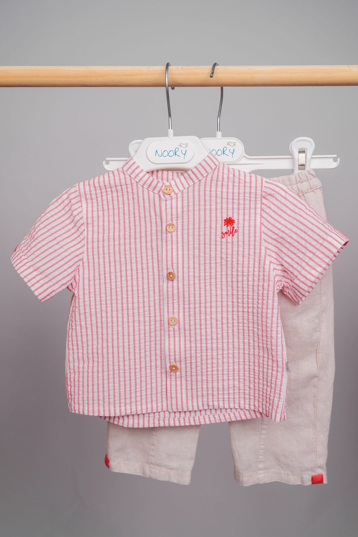 chemise pour bébé garçon demi-manches rayé rouge