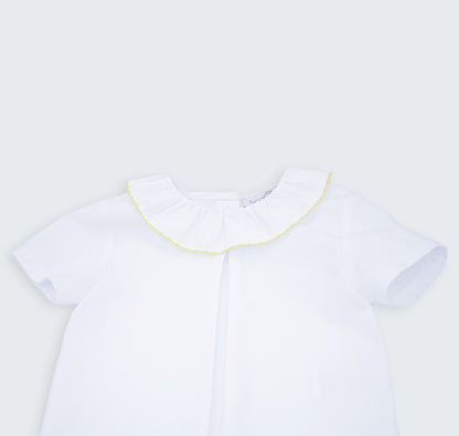 Chemise à col volanté