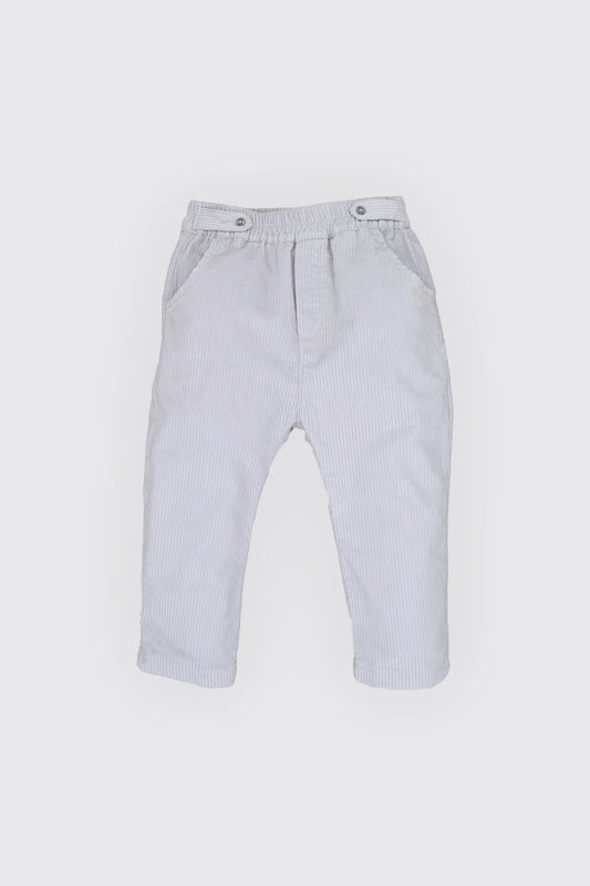 Pantalon en velours côtelé à ceinture volantée