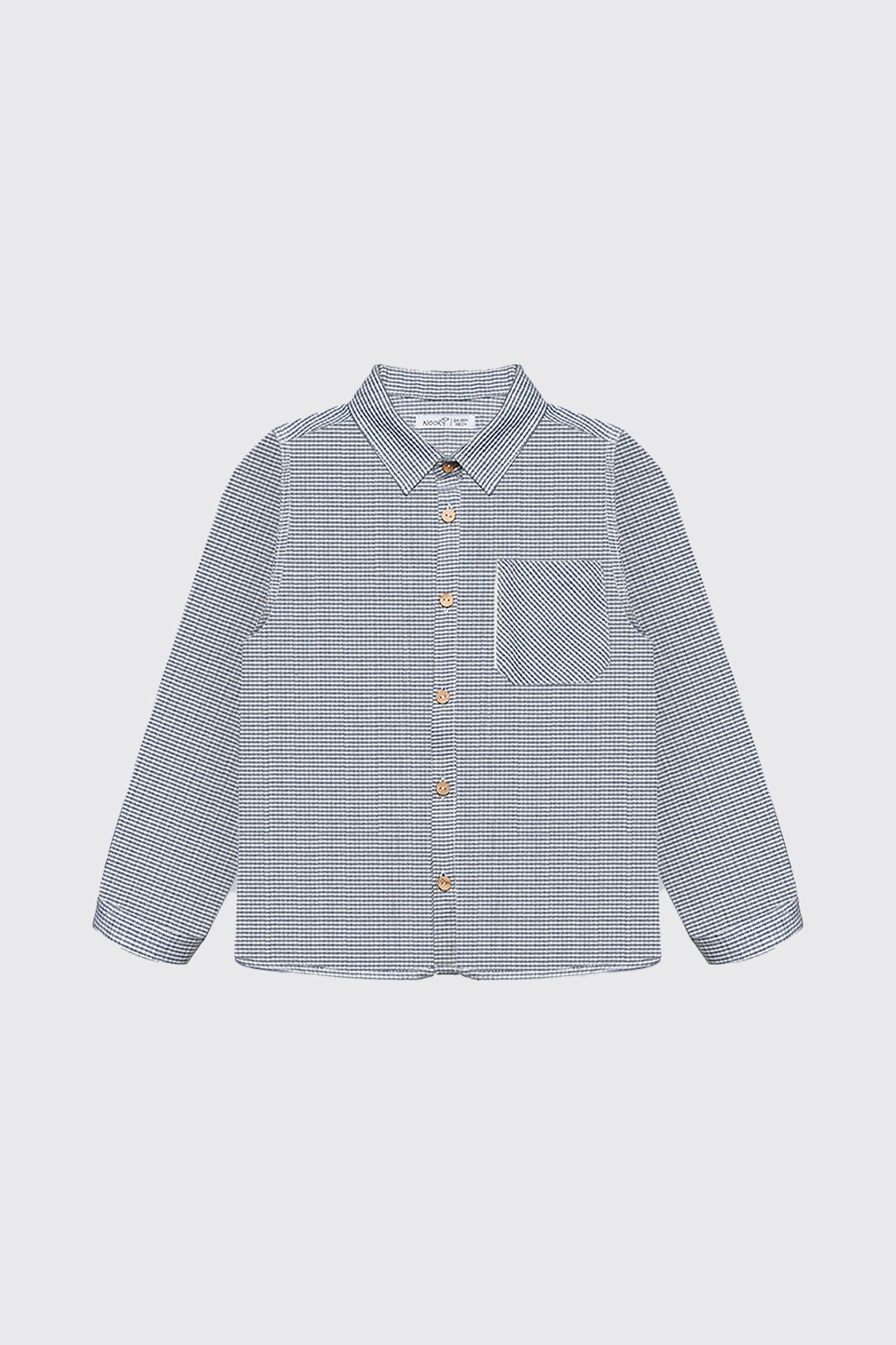 Chemise garçon en petits carreaux bleu