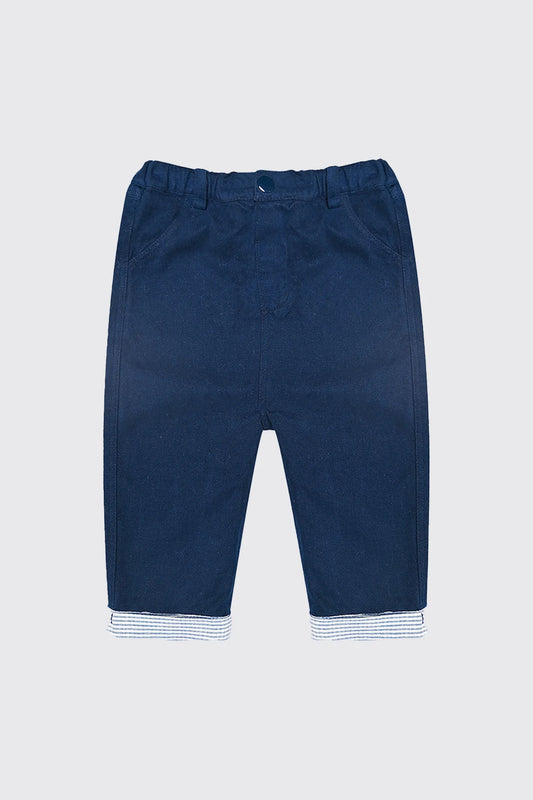 Pantalon bleu marine en toile