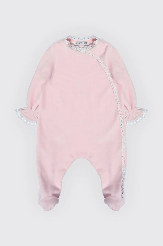 Pack dort bien rose grenouillère, moufles & Bonnet