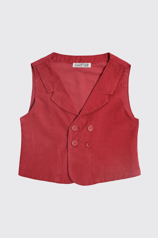 Gilet cérémonie en velours côtelé Rouge Grenat