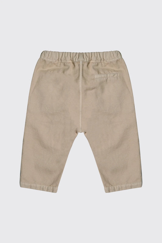 Pantalon en tissu 100 % coton beige