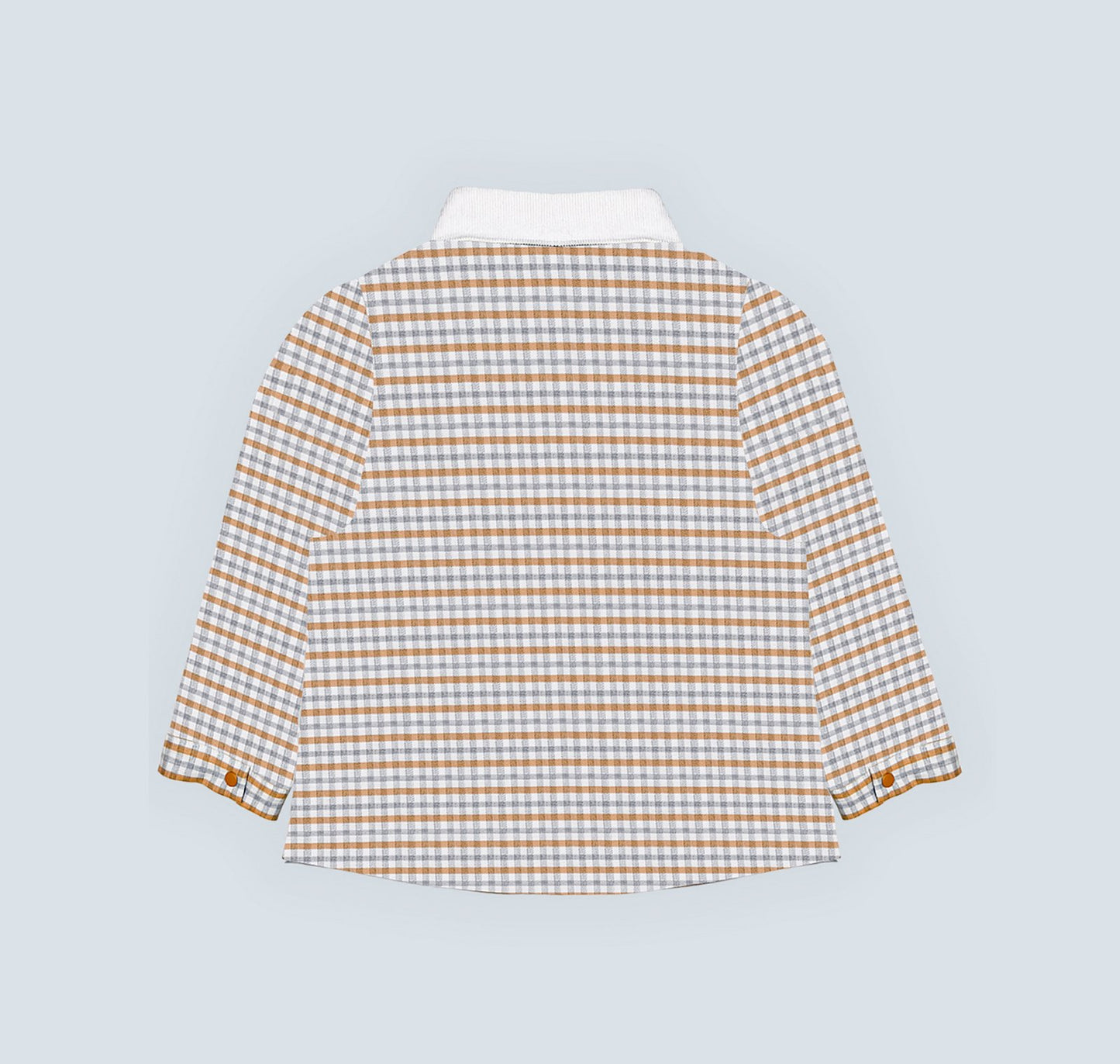 Chemise garçon à carreaux jaune moutarde