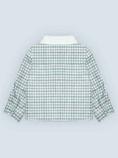 Chemise garçon à carreaux verts