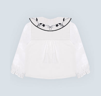 Chemise bébé fille avec col large