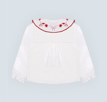 Chemise bébé fille avec col large