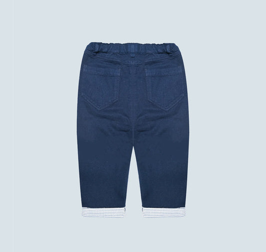 Pantalon bleu marine en toile