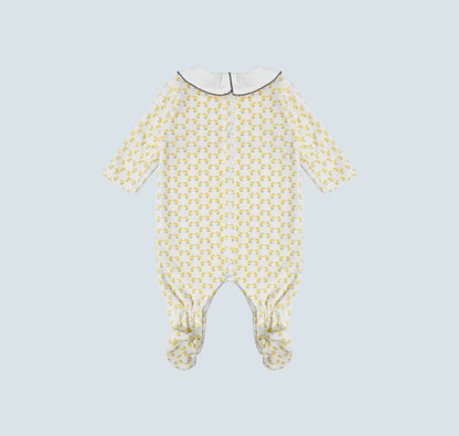 Pack dort bien jaune grenouillère, moufles & Bonnet