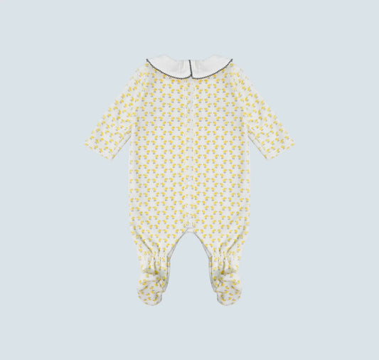 Pack dort bien jaune grenouillère, moufles & Bonnet