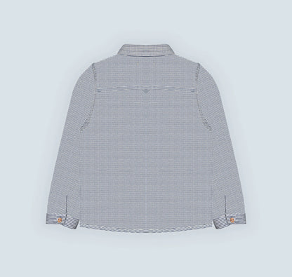 Chemise garçon en petits carreaux bleu