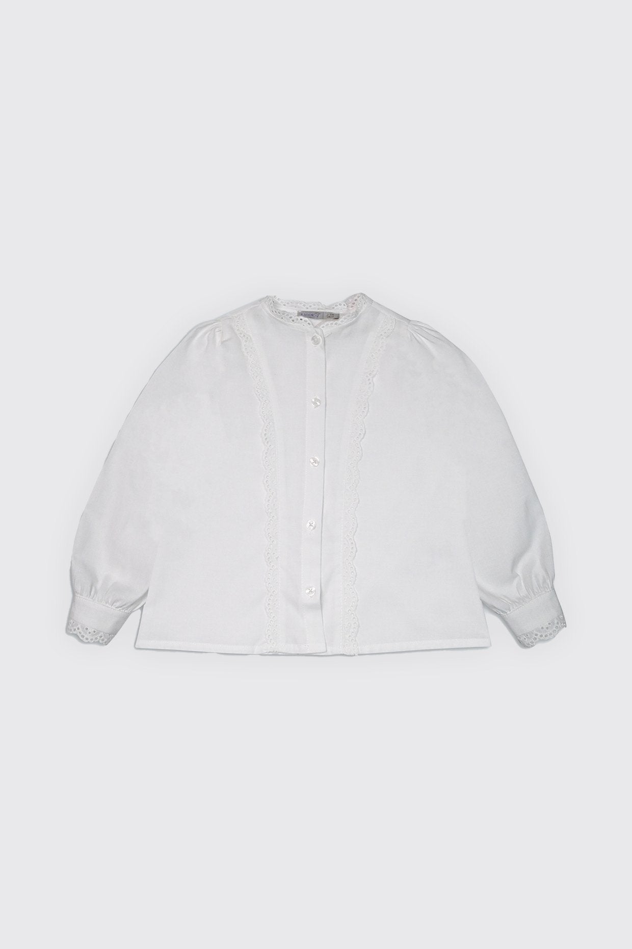 Chemise en popeline 100% coton avec découpes en dentelles