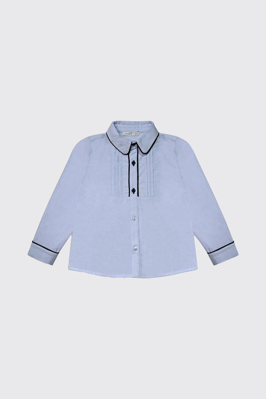 Chemise à col chemisier en oxford avec liseré