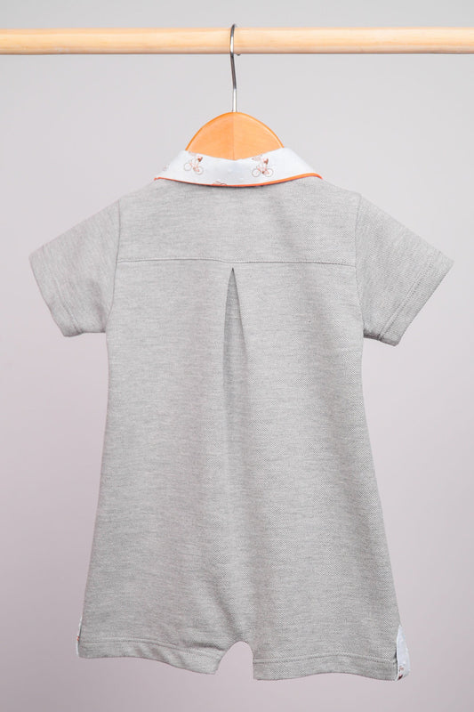Combinaison short gris pour bébé garçon