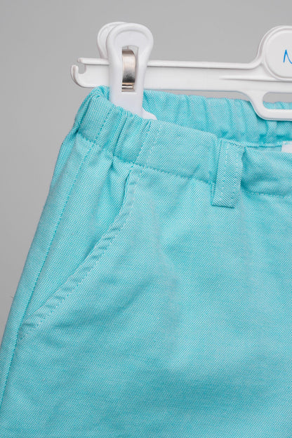Short vert pour garçon 100 % coton