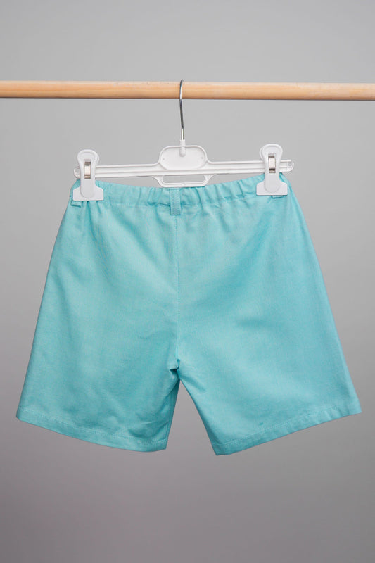 Short vert pour garçon 100 % coton
