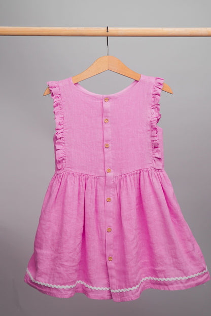 robe en lin rose sans manches