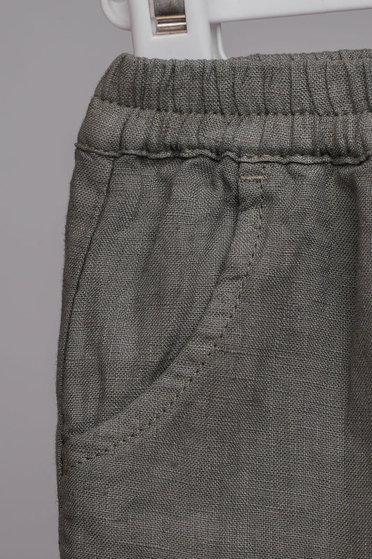 Pantalon en lin kaki pour bébé garçon