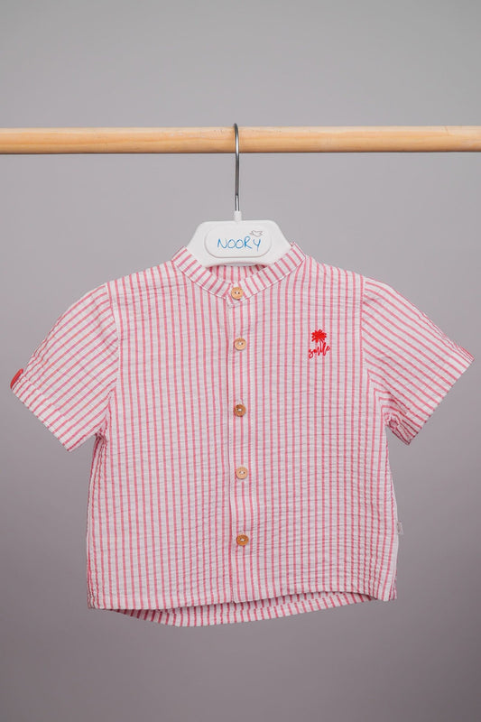 chemise pour bébé garçon demi-manches rayé rouge