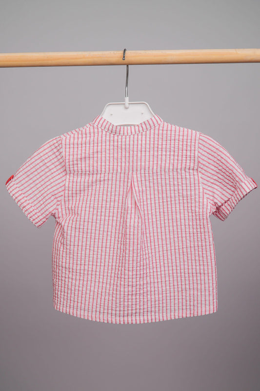 chemise pour bébé garçon demi-manches rayé rouge