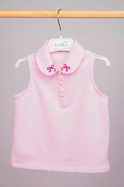 Ensemble pour fille en piqué rose 100 % coton