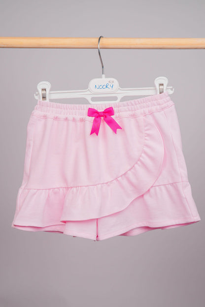 Ensemble pour fille en piqué rose 100 % coton