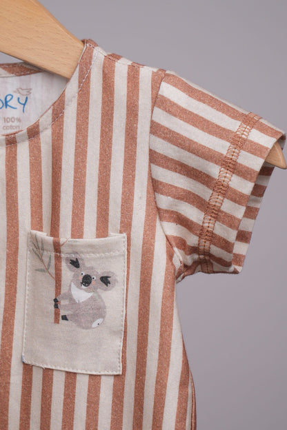 Pack de naissance 3 pièces  + Pochette – Motifs Koala, Rayures & Naturel
