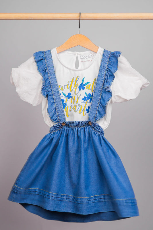 T-shirt pour filles 100% coton avec des manches ballons