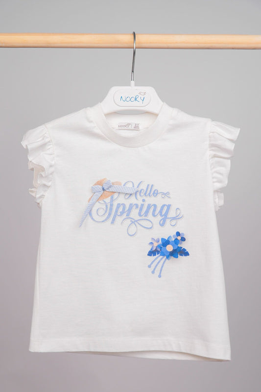 T-shirt pour filles avec manches volantées