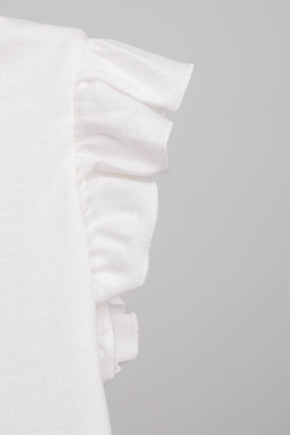 T-shirt pour filles avec manches volantées