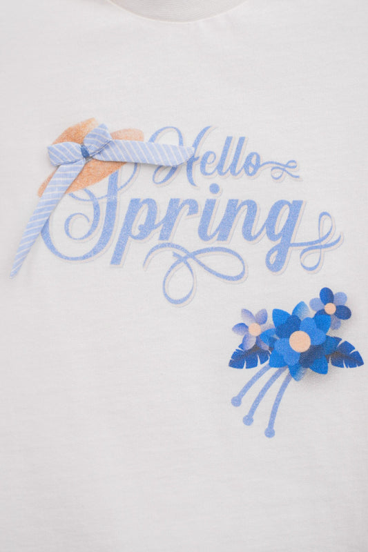 T-shirt pour filles avec manches volantées