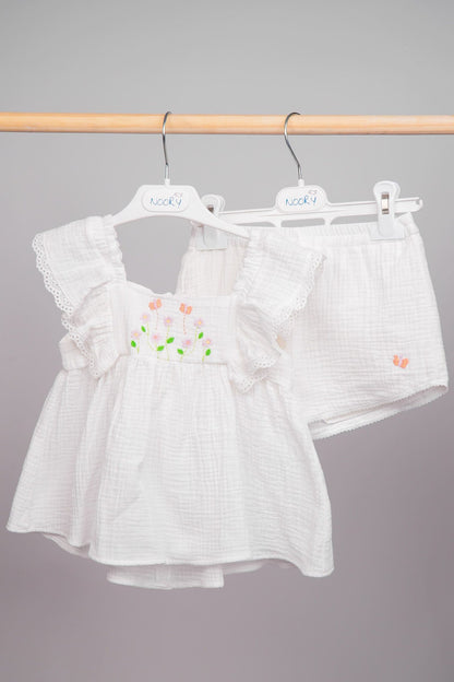 Ensemble d’Été en Double Gaze pour fille