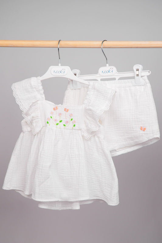 Ensemble d’Été en Double Gaze pour fille
